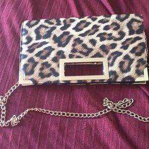 Leopard print clutch purse